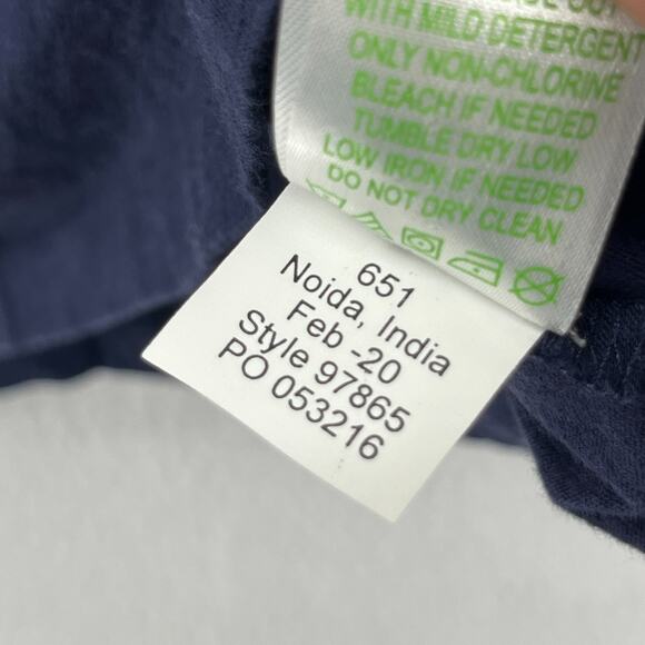 LILLY PULITZER Tank Top 2XS Essie Palm Beach Slub Popover Smocked Cotton Blue - Picture 12 of 15